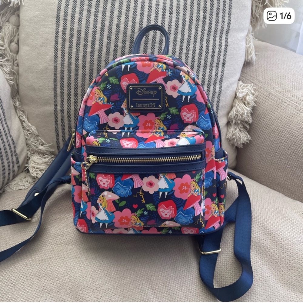 Loungefly Blue Floral Wonderland Backpack